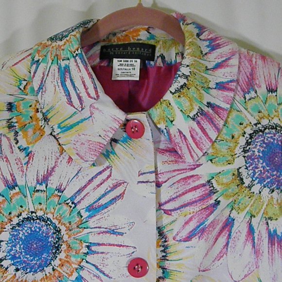 Harvé Bernard Vivacious Spring Blooming Floral Jacket - Picture 5 of 13